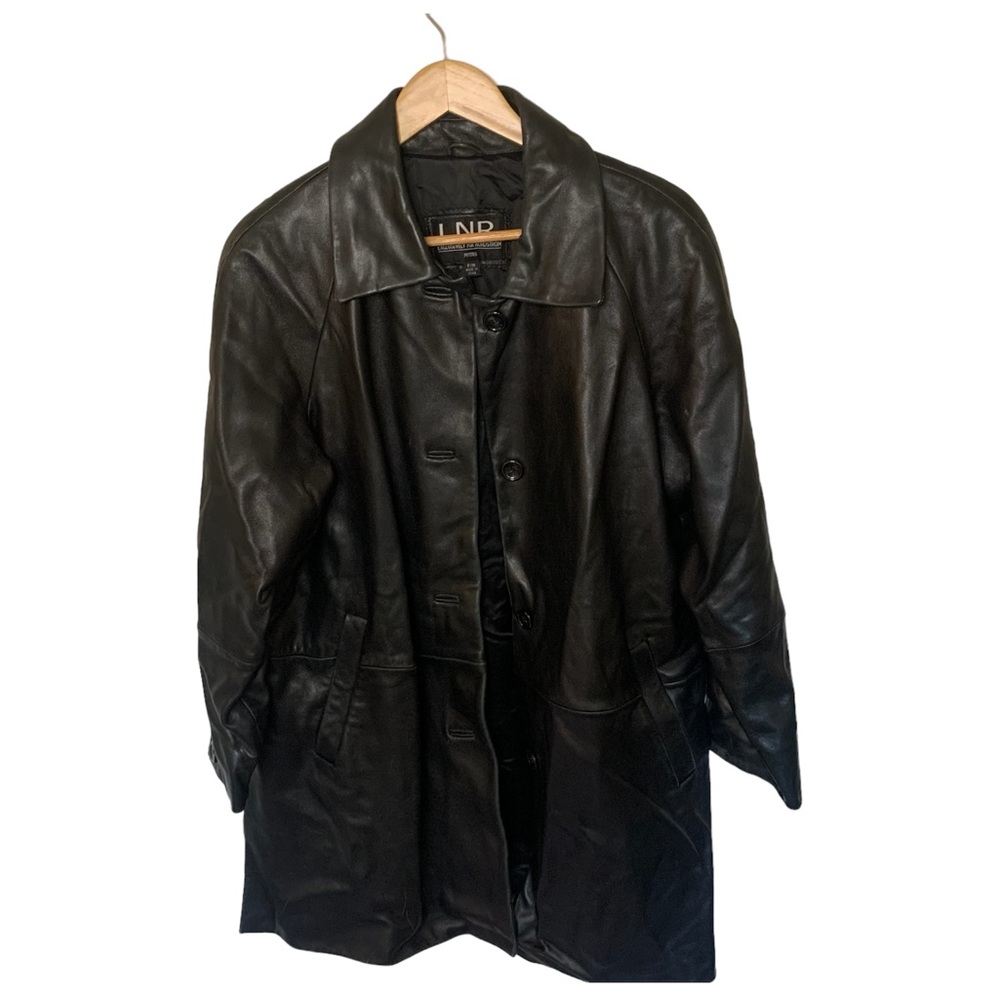 LNR Exclusively for Nordstrom Black Leather Jacket Petite Medium Vintage